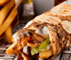 Lamb Shawarma with Cheese on Charcoal